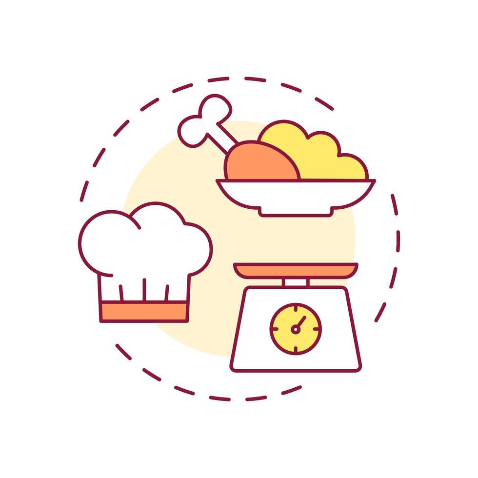 Kitchen workflow multi color concept icon. Organized sequence of cooking tasks. Restaurant management. Round shape line illustration. Abstract idea. Graphic design. Easy to use in presentation vector