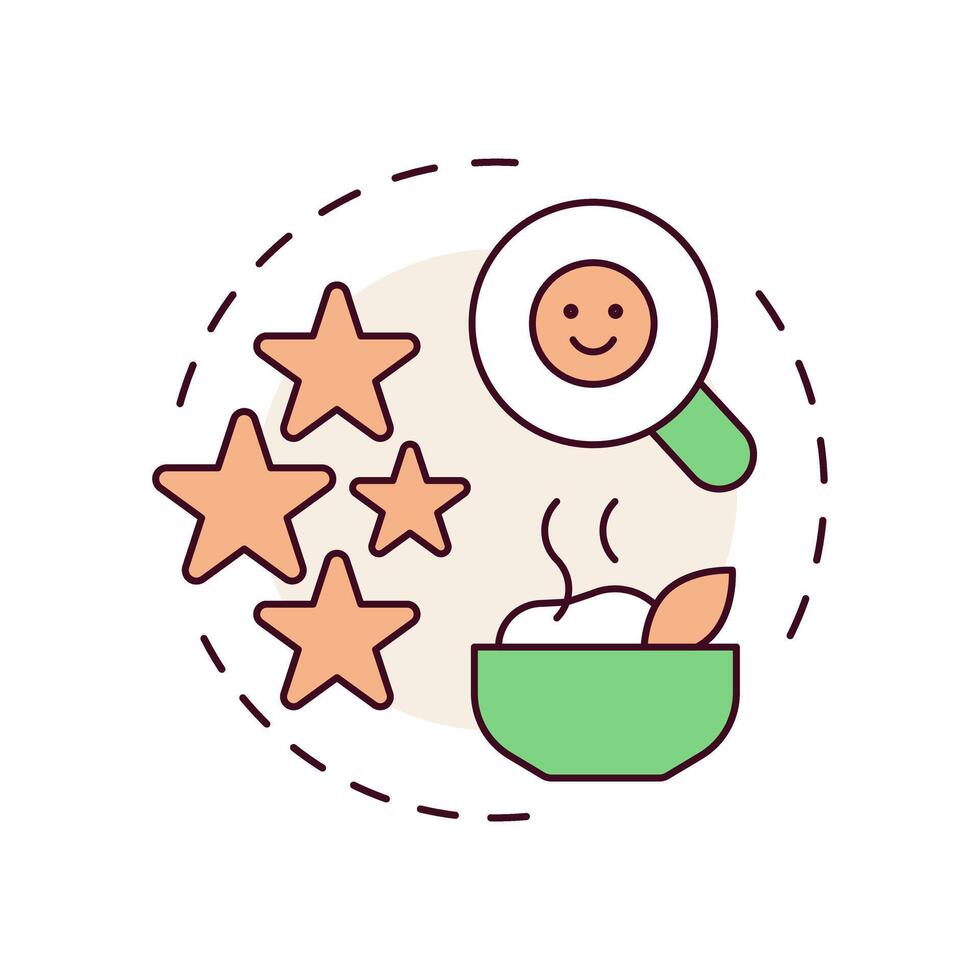 Menu engineering matrix multi color concept icon. Dishes group categories. Restaurant business management. Round shape line illustration. Abstract idea. Graphic design. Easy to use in presentation vector