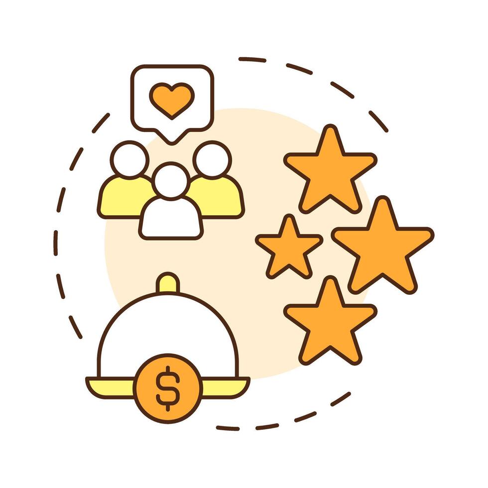 Plow horses multi color concept icon. Low profitability high popularity. Menu engineering matrix. Round shape line illustration. Abstract idea. Graphic design. Easy to use in promotional material vector