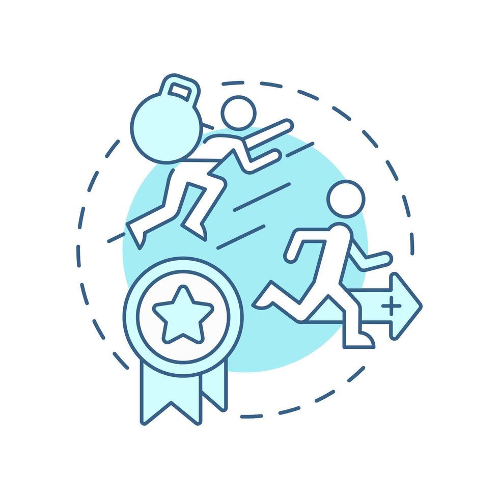 Go extra mile soft blue concept icon. Additional efforts. Success, progress. Goal achieving. Round shape line illustration. Abstract idea. Graphic design. Easy to use in infographic, presentation vector
