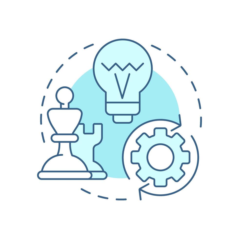 Game changer soft blue concept icon. Innovation, technology. Workflow, organization. Round shape line illustration. Abstract idea. Graphic design. Easy to use in infographic, presentation vector