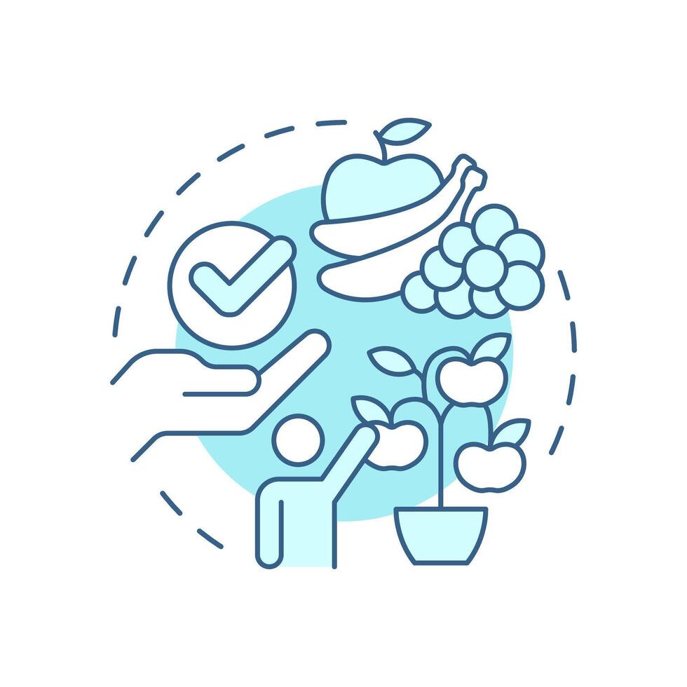 Low-hanging fruit soft blue concept icon. Easy solution, accessible. Problem solving. Round shape line illustration. Abstract idea. Graphic design. Easy to use in infographic, presentation vector