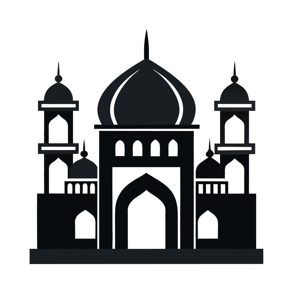 Silhouette of a Mosque, Perfect for Religious or Cultural Projects vector
