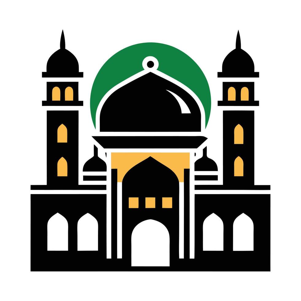 Simple Silhouette of a Mosque A clean, minimalist silhouette of a mosque. vector