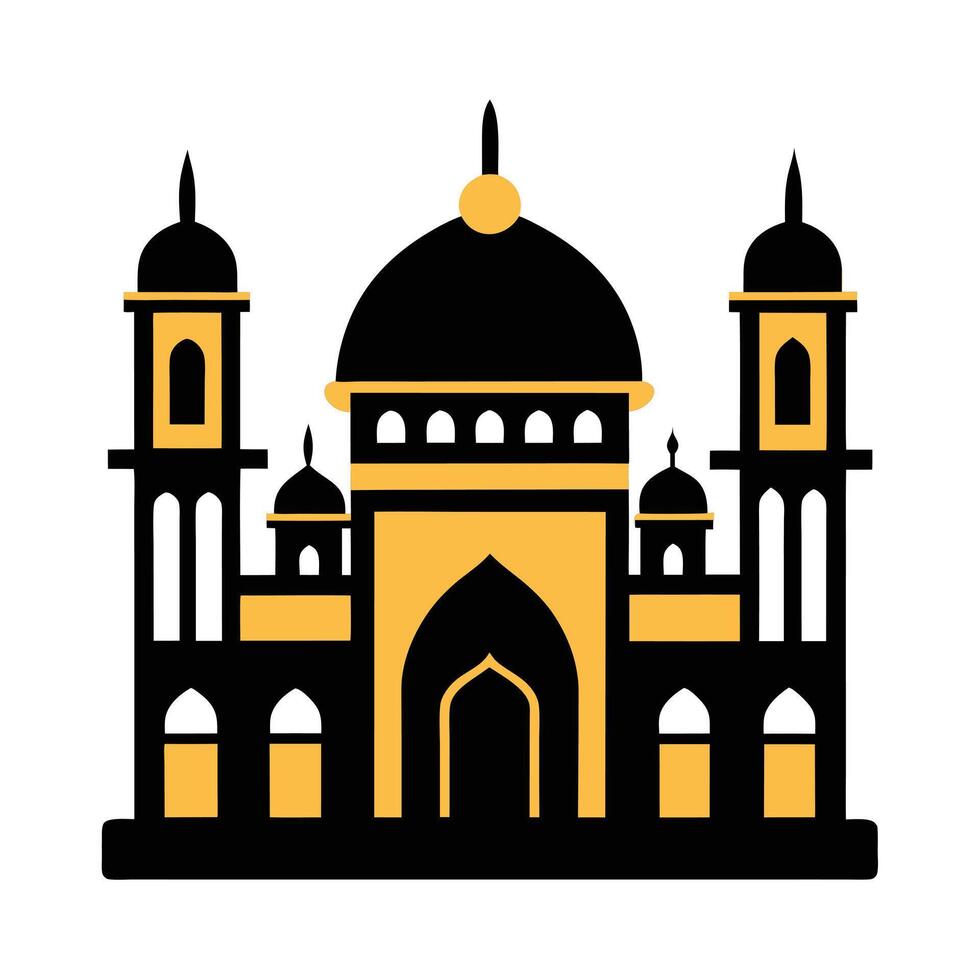 black silhouette of a mosqueof a mosque. vector