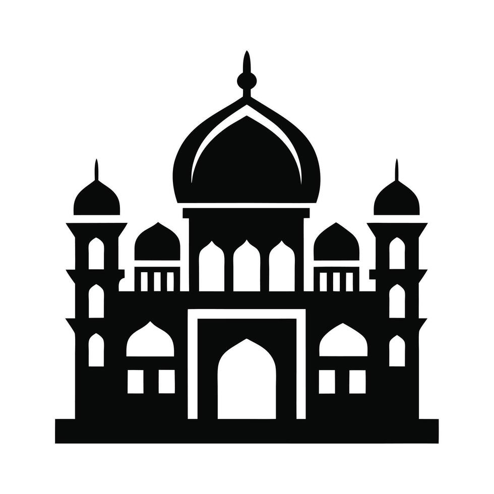 Simple Illustration of a Mosque black silhouette of a mosque vector