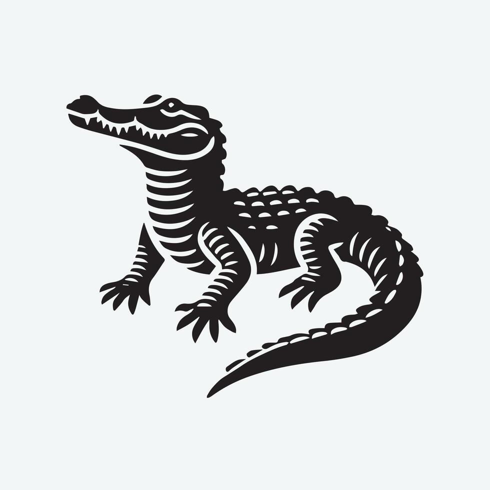 Bold Illustration of a Powerful Crocodile vector