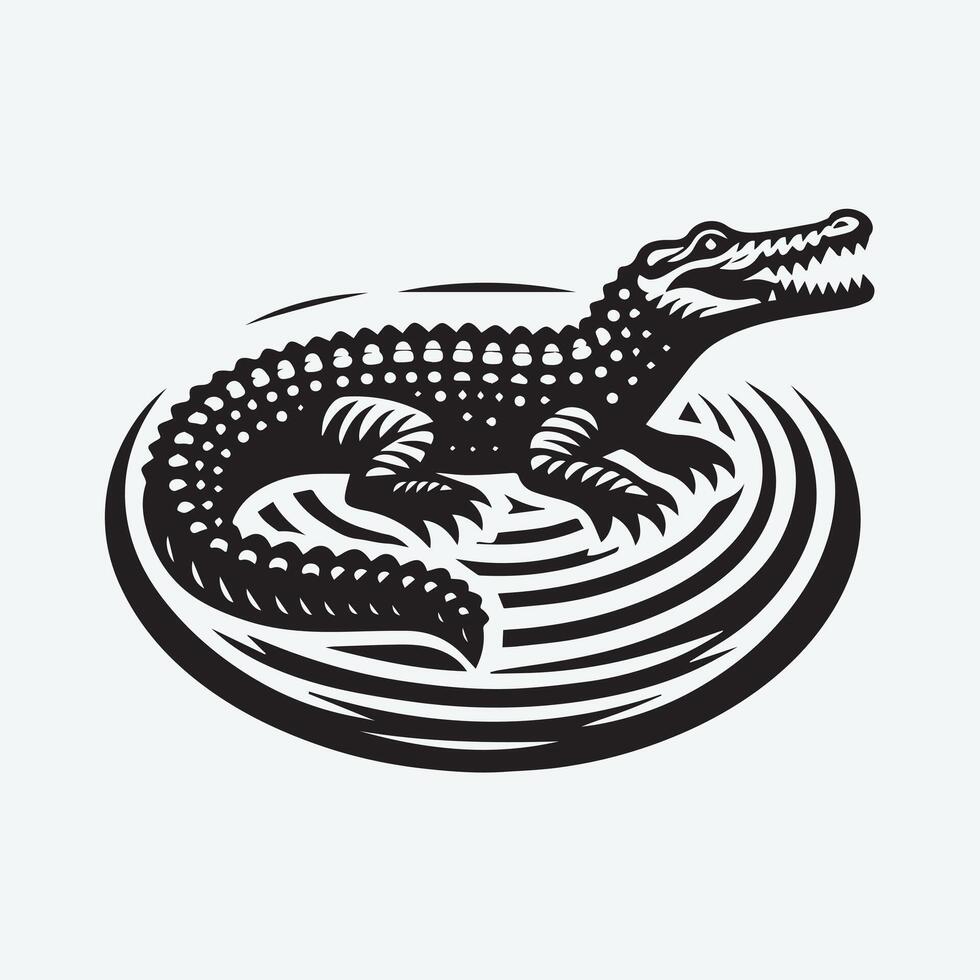 Cute Illustration of a Baby Alligator vector