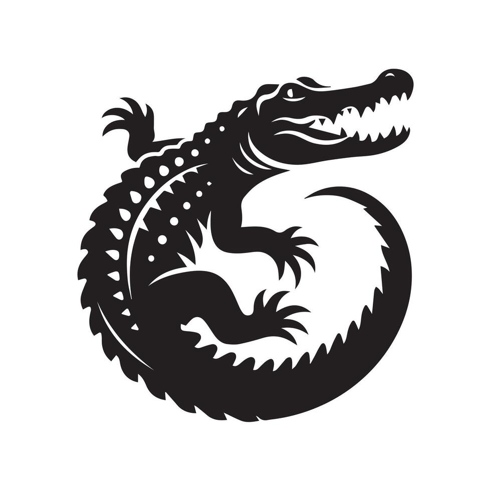 Powerful Silhouette of a Gator vector