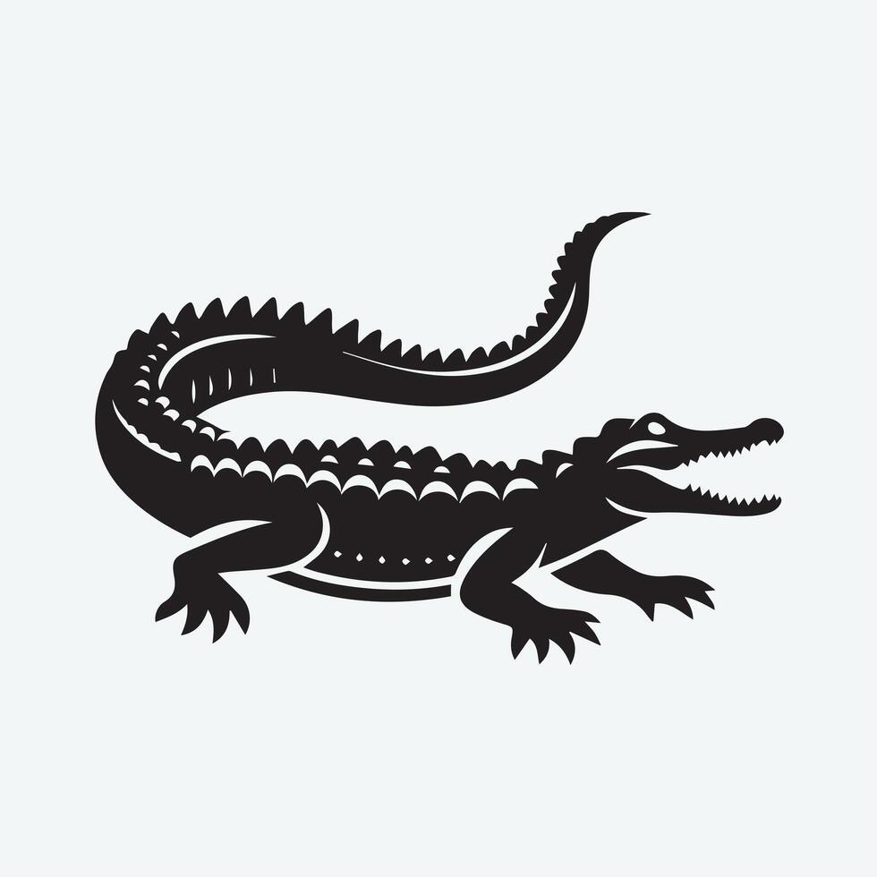 Powerful Illustration of a Glaring Alligator vector