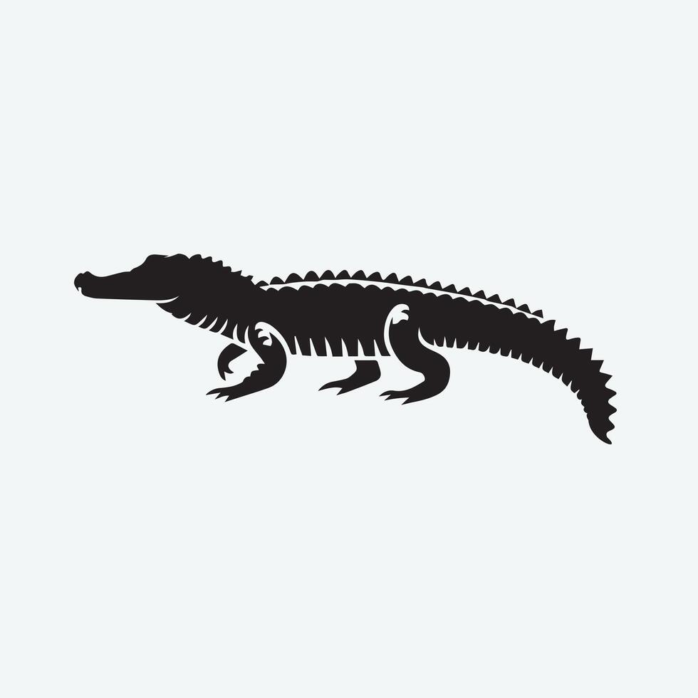 Bold Silhouette of a Majestic Crocodile vector