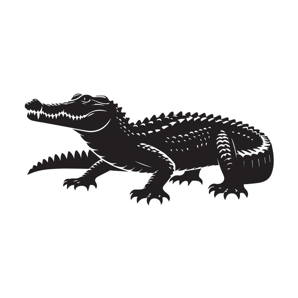 Illustration of a Majestic Crocodile in a Stylized Design vector