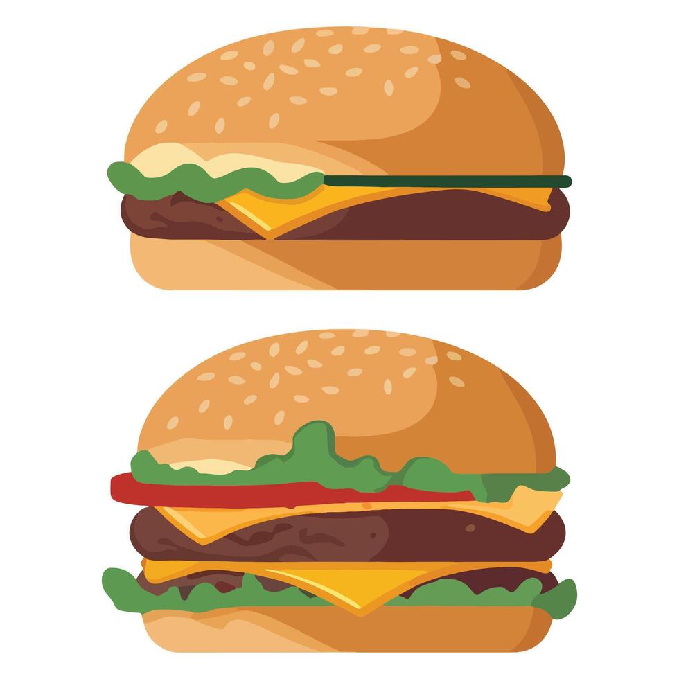 Different Sizes of Burgers from Classic to Extra Large Illustration vector