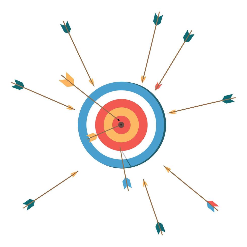 Business Challenge Failure Concept Arrows Missing Target vector