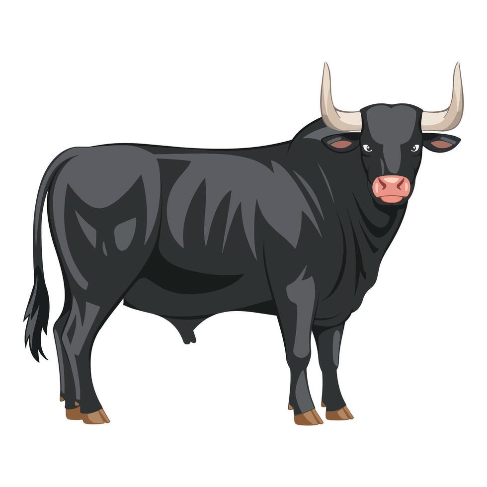 Bull Male Farm Animal Beef Cattle Breed Icon vector