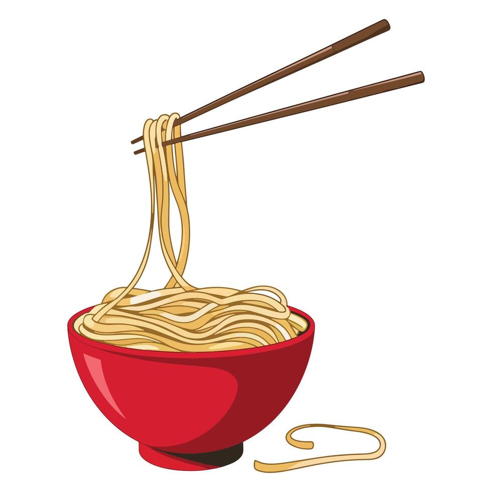Oriental Noodle Food Asian Ramen vector