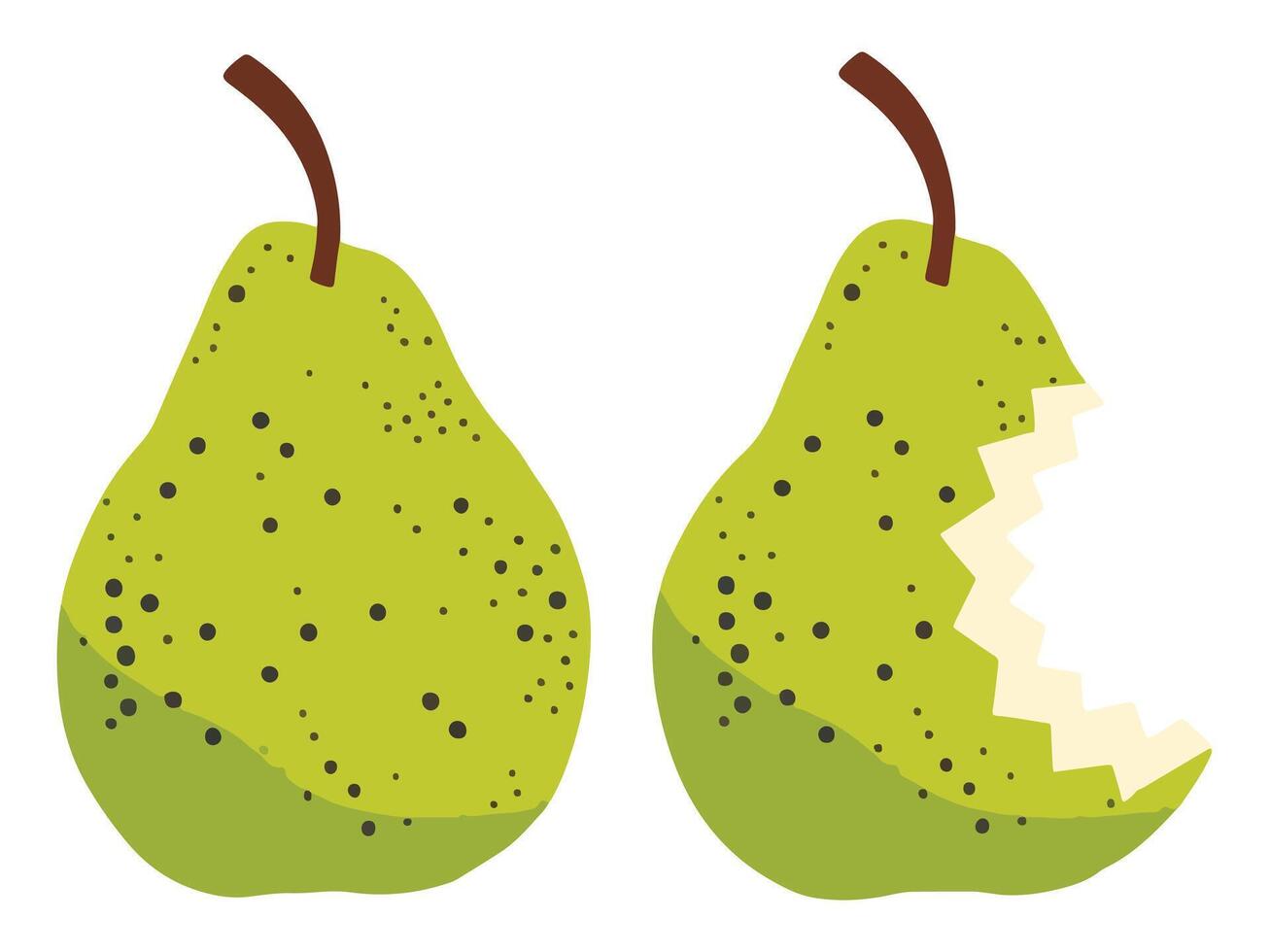Pear Eating Stages Cartoon Set Bite Progression vector