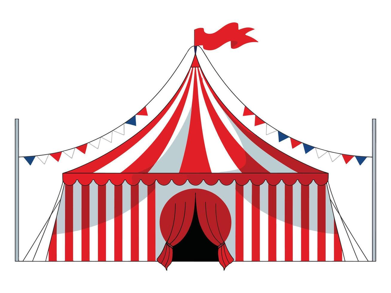 Circus Tent Icon Funfair and Carnival Symbol vector