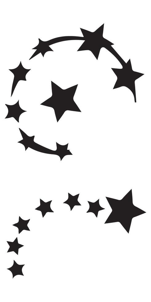 funny Shooting Stars Icons Falling Stars with Comet Tails vector