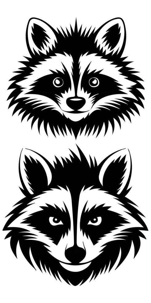 Raccoon Head Drawing Illustration vector