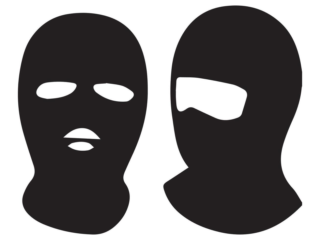 Balaclava masks of criminals bandits and mafia vector