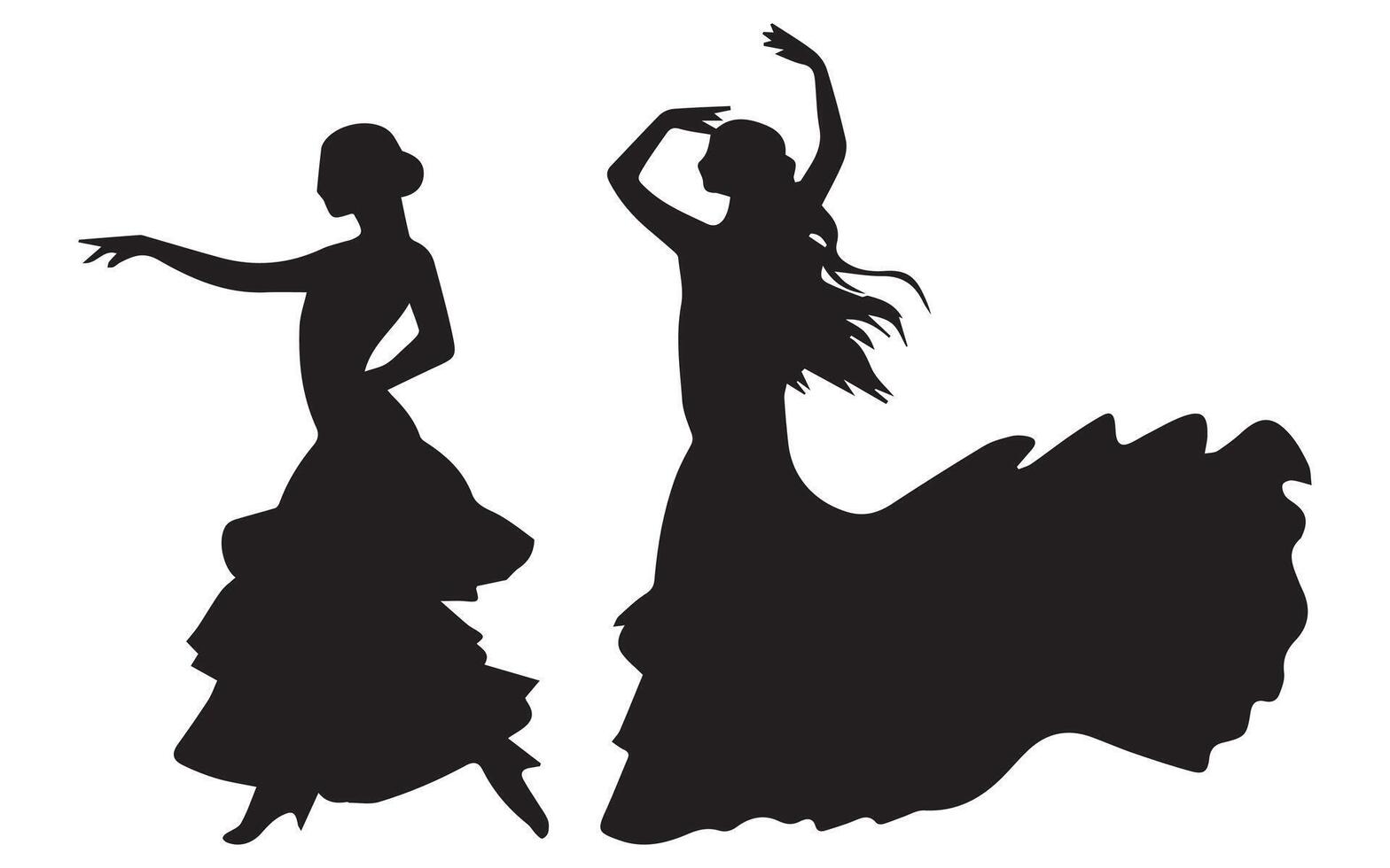 Flamenco Dancer Silhouette icon vector