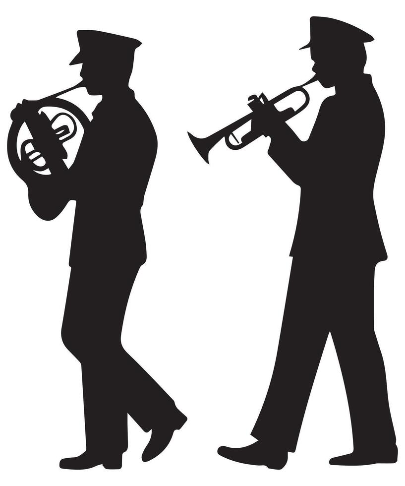 funny image of a large military orchestra vector