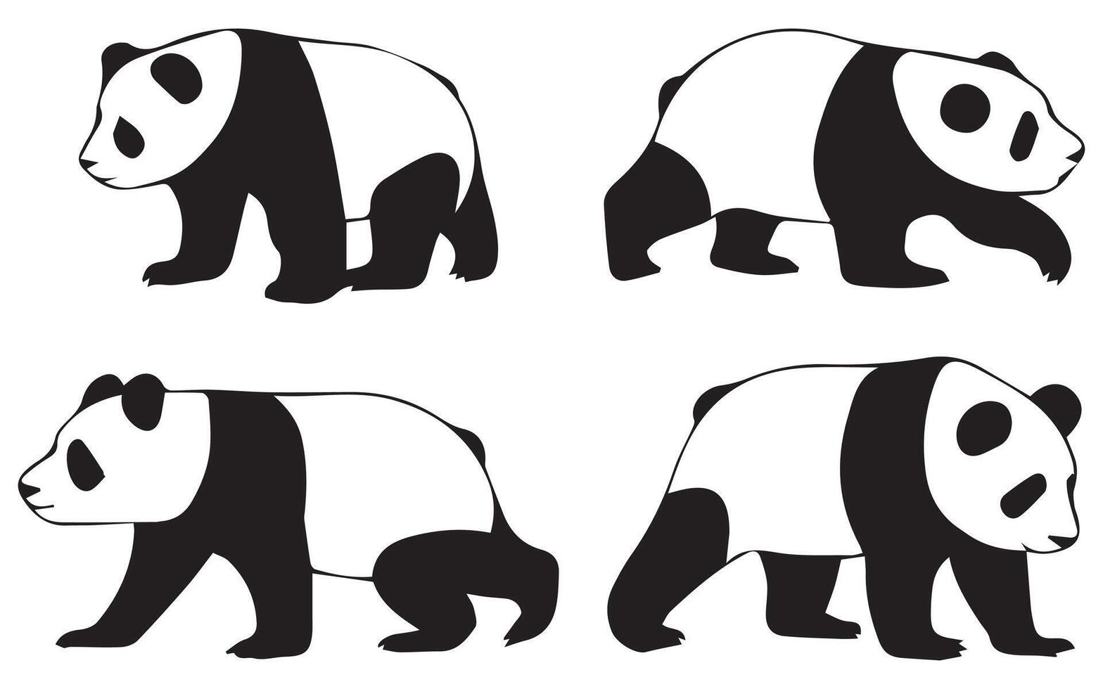 Cute Panda Illustrations on Colorful Backgrounds vector