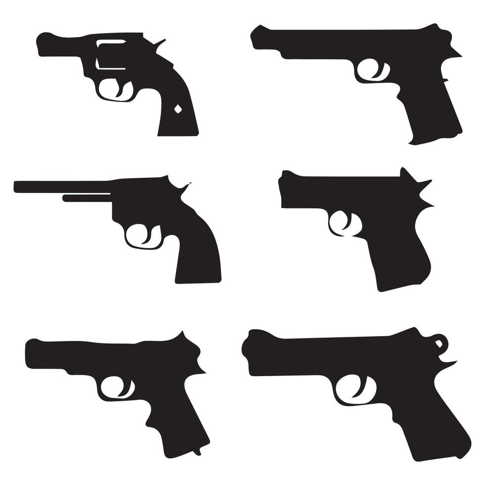 Handgun Silhouettes Illustration vector