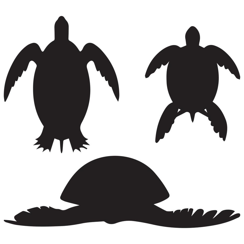 Turtle Silhouette Design Collection vector