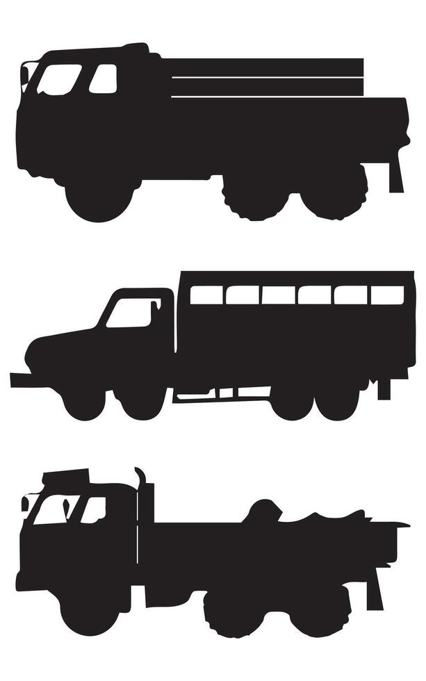 Army Logistics Car Silhouette Illustration vector