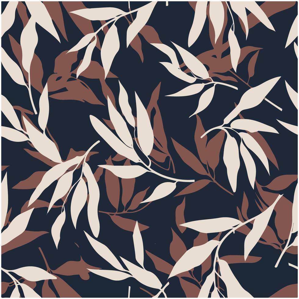 Seamless Botanical Pattern with Organic Leaves vector