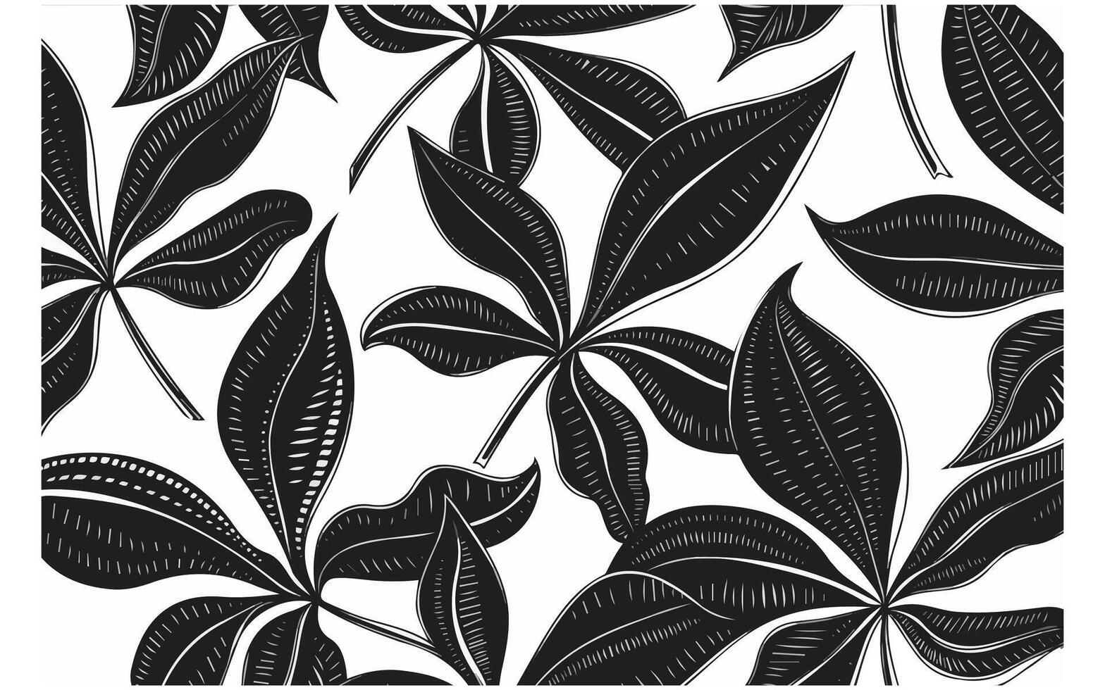 Floral Abstract Leaves Seamless Pattern with Dotted Style vector