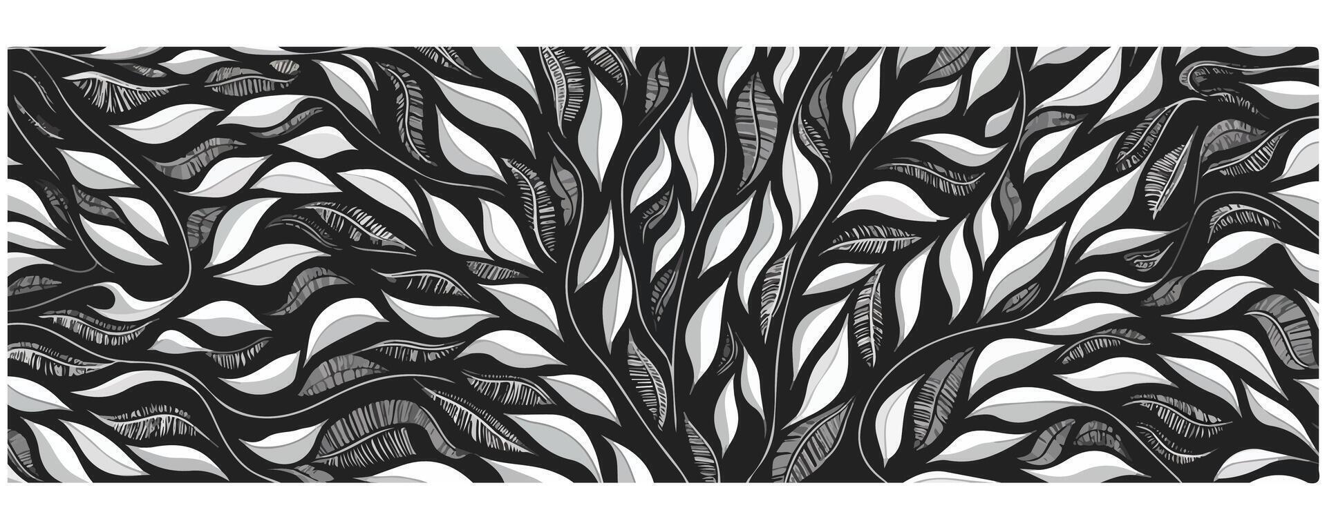 Abstract Palm Leaf Floral Seamless Pattern in Matisse Style vector
