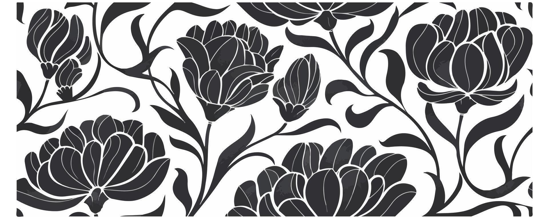 Abstract Leaf and Flower Organic Seamless Pattern vector