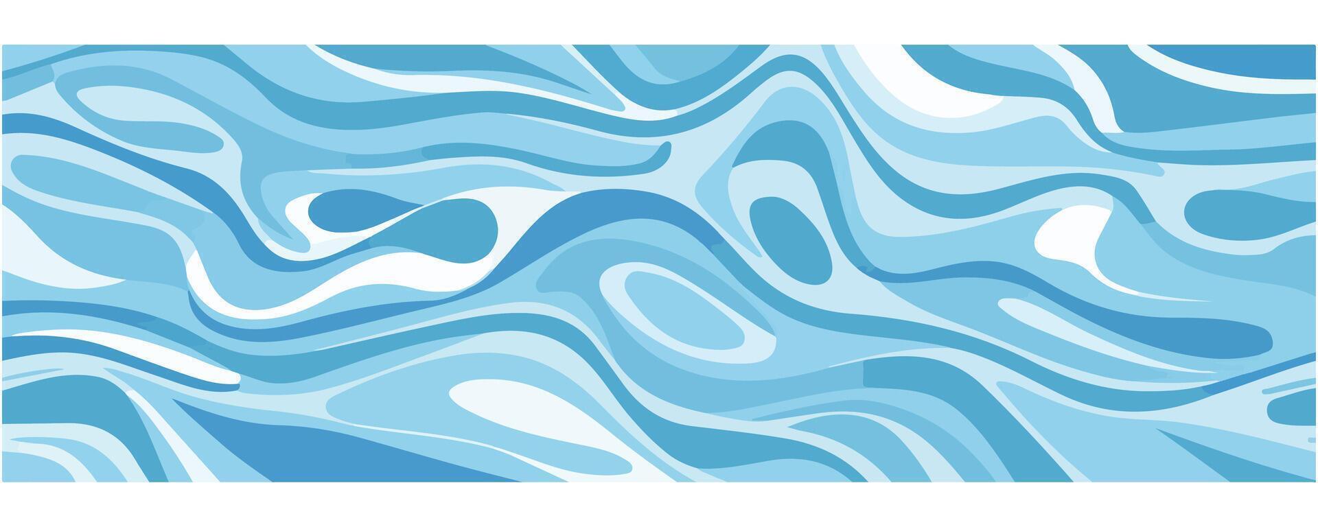 Blue Water Surface Seamless Pattern Abstract Waves Design vector
