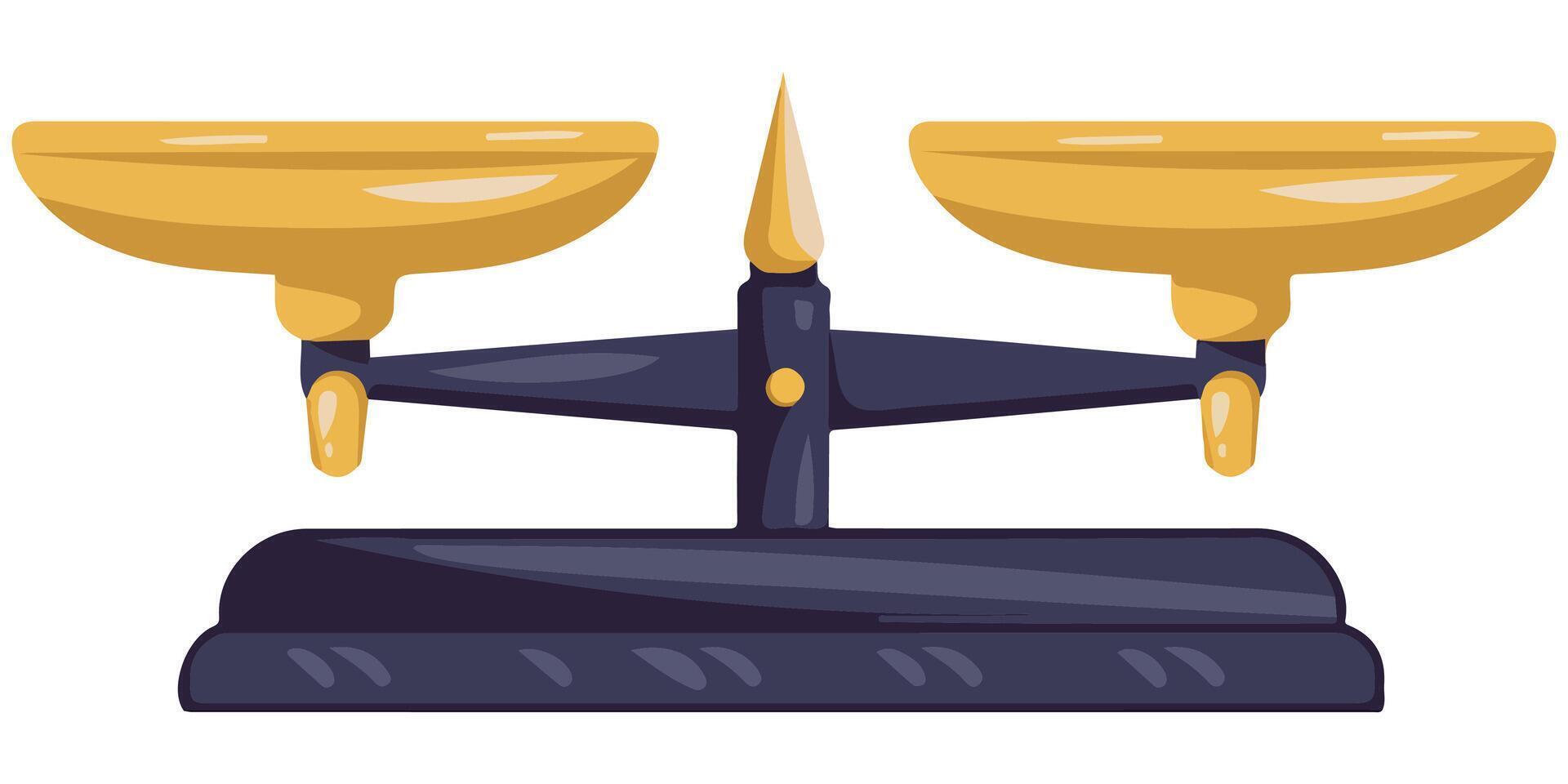 Pan Balance Icon Flat Style Weighing Scale Illustration vector