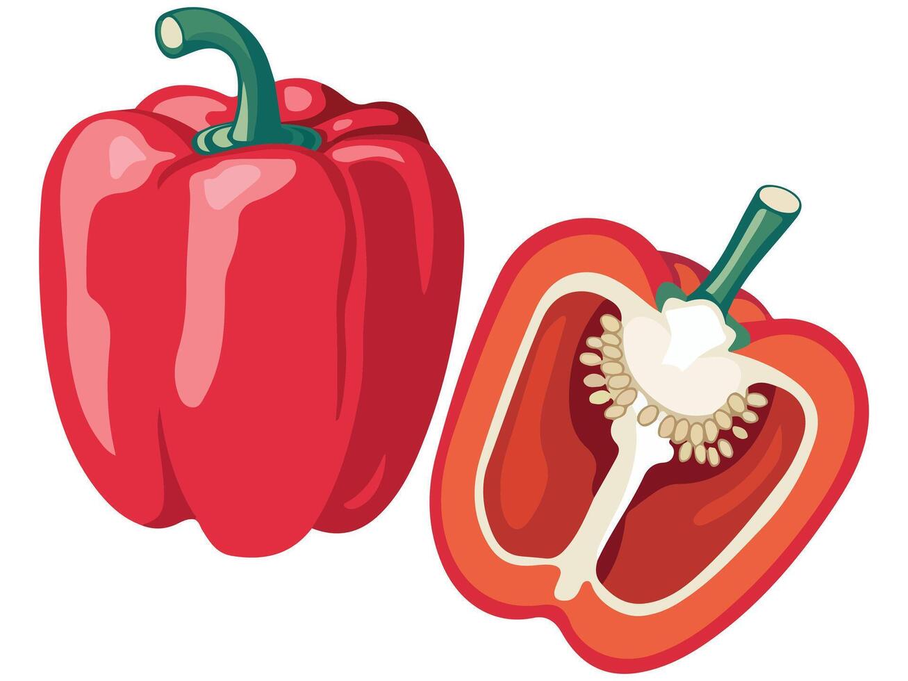 Pepper Fresh and Healthy Diet Concept, Ripe and Delicious vector