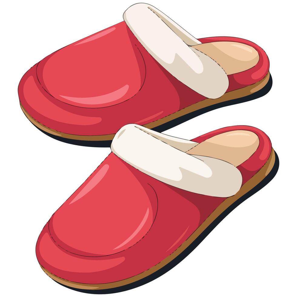 Cartoon House Slippers Autumn Comfort Concept in Warm Shades vector