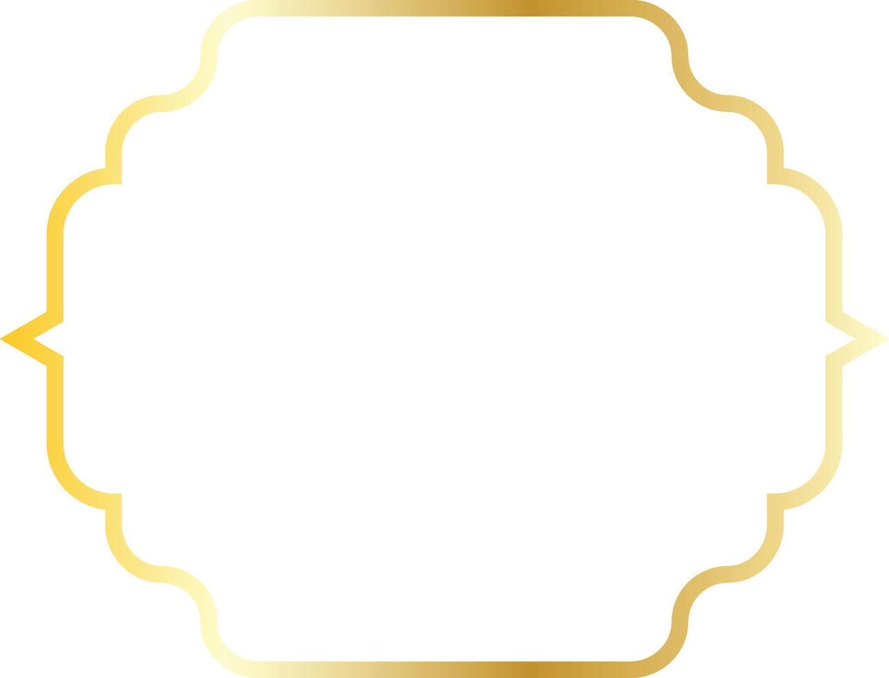 Islamic Gold Frame in Simple Design. vector