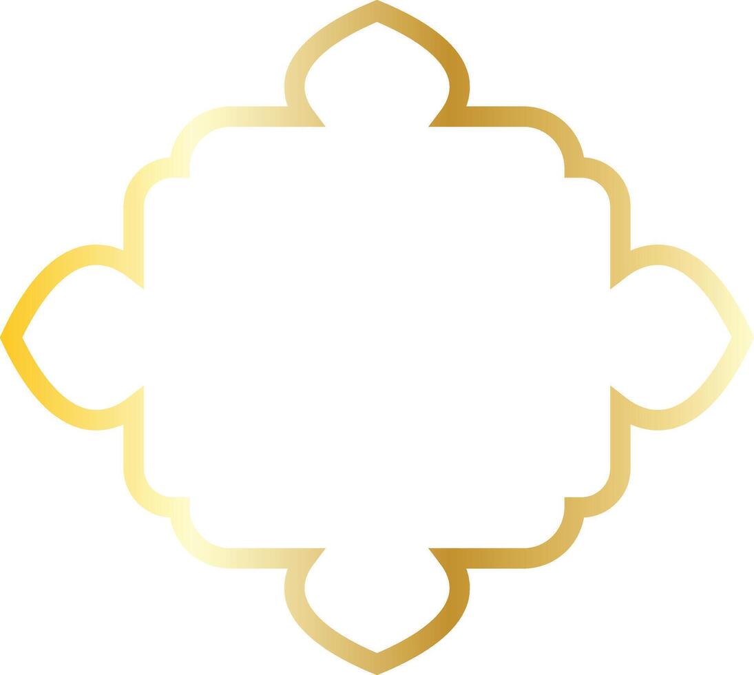 Islamic Ramadan Gold Border on White Background. vector