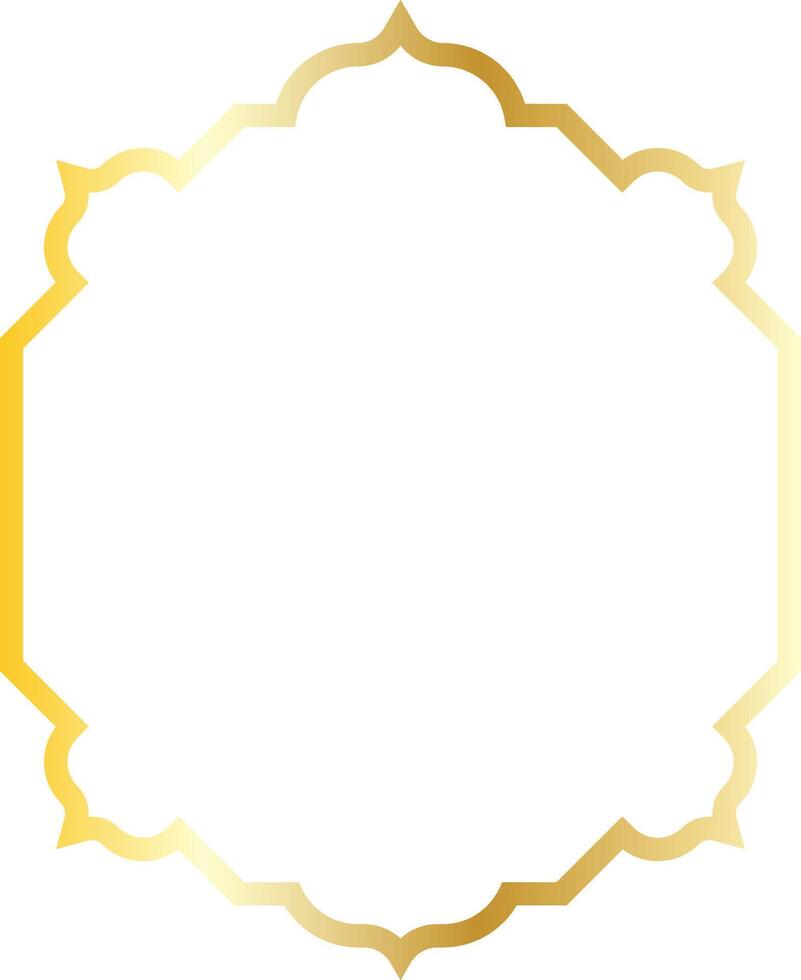 Islamic Ramadan Gold Border Isolated on White Background vector