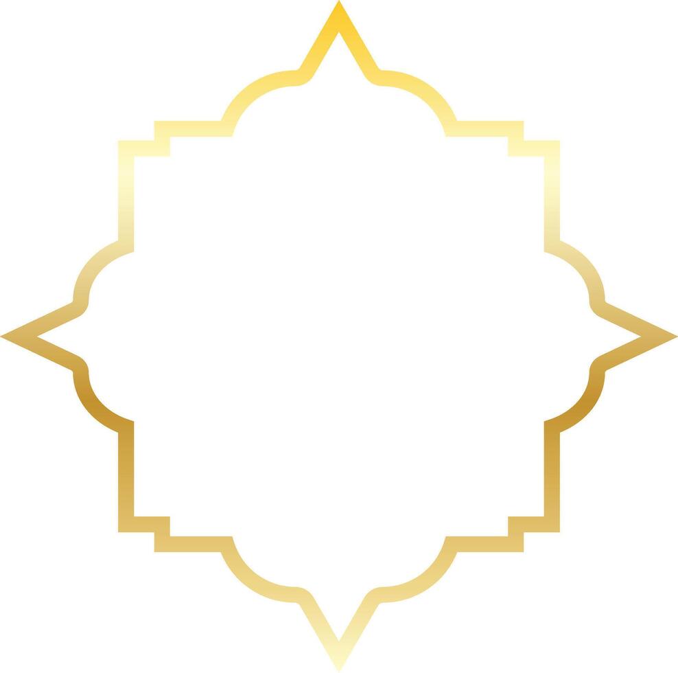 Islamic Ramadan Gold Border in Flat Design. vector