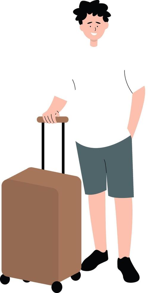 Traveler People Character Isolated on White Background. vector