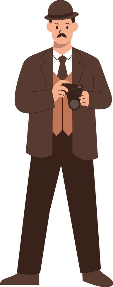 Detective Activity Character in Cartoon Design vector