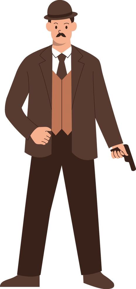 Detective Activity Character on White Background vector
