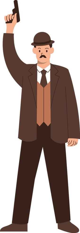Detective Activity Character Isolated on White Background vector
