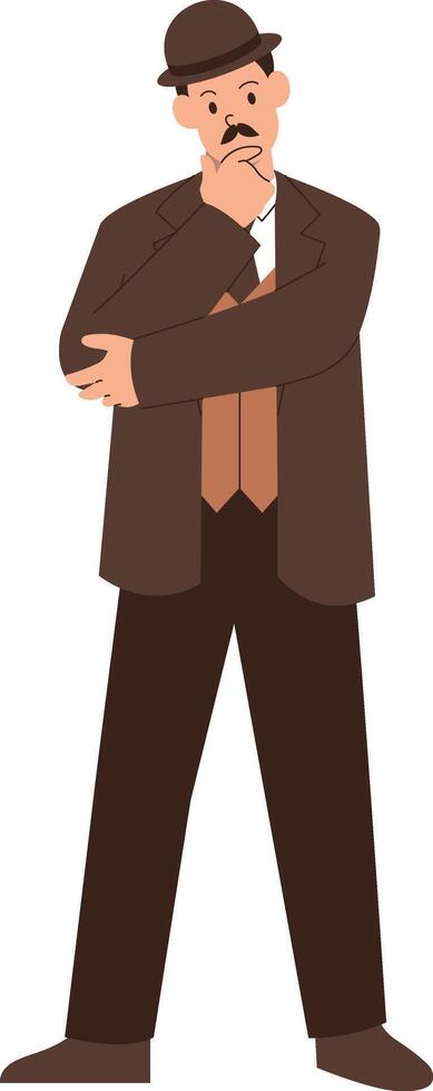 Detective Activity Character in Flat Design vector