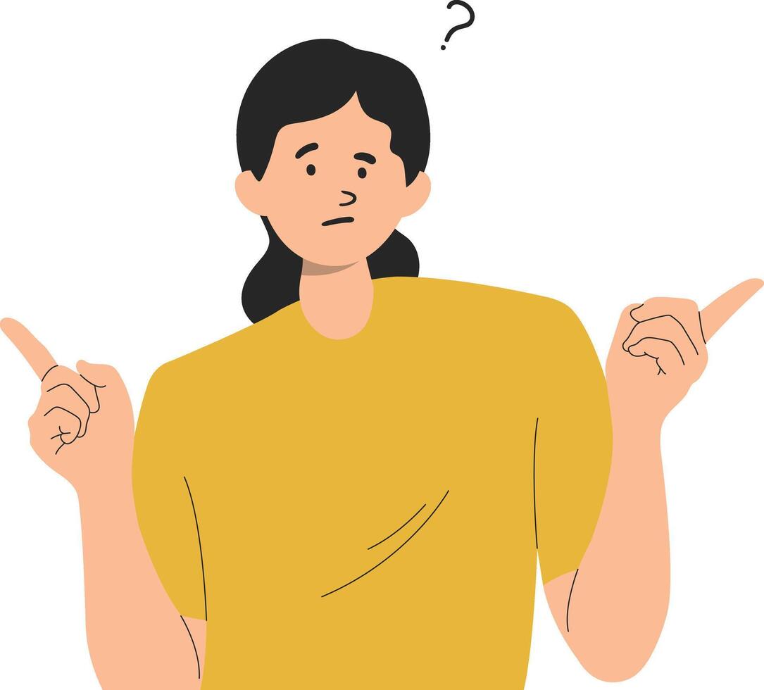 Illustration of Person Puzzled with Flat Design Style vector