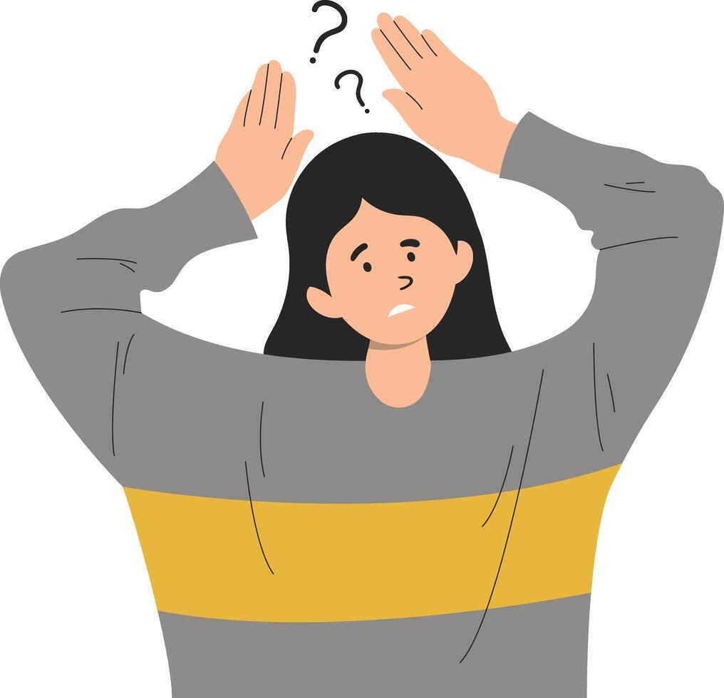 Illustration of Person Puzzled with Flat Design. vector